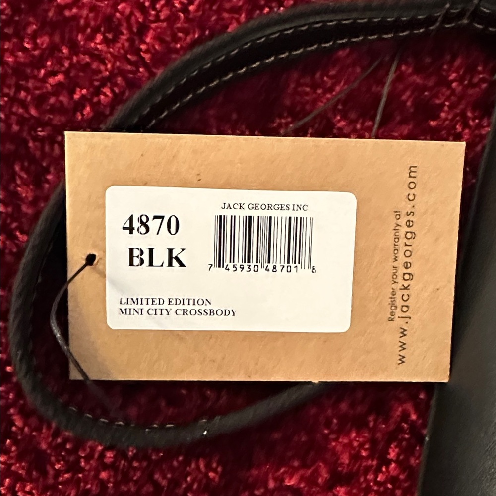 Jack George’s Voyager Black LE Mini City Leather Crossbody Purse w Tag. Perfect - Picture 3 of 8